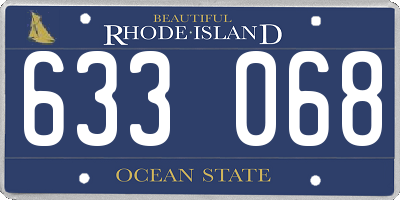 RI license plate 633068