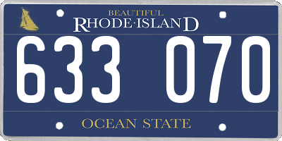 RI license plate 633070