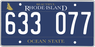 RI license plate 633077