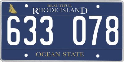 RI license plate 633078