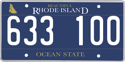 RI license plate 633100