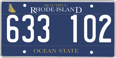 RI license plate 633102