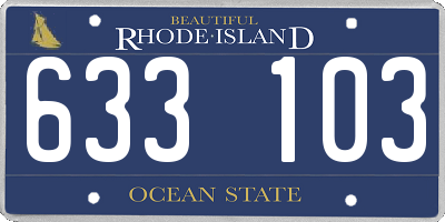 RI license plate 633103