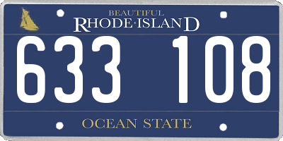 RI license plate 633108
