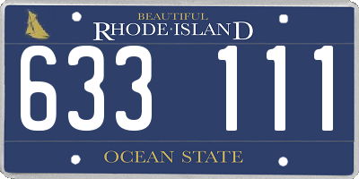 RI license plate 633111