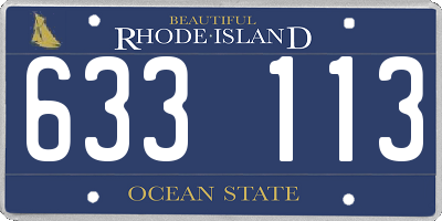 RI license plate 633113