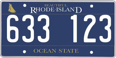 RI license plate 633123