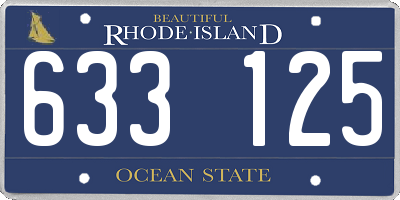 RI license plate 633125