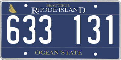 RI license plate 633131
