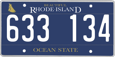 RI license plate 633134