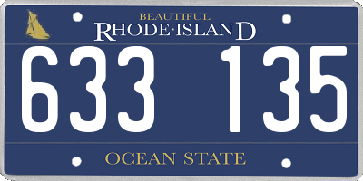 RI license plate 633135
