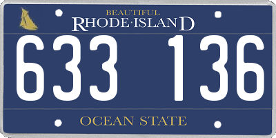 RI license plate 633136