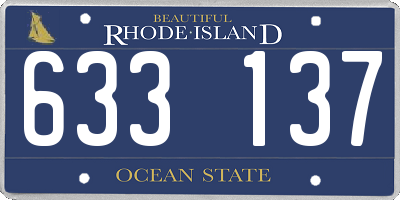 RI license plate 633137