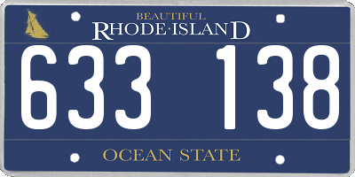 RI license plate 633138