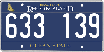 RI license plate 633139