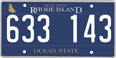 RI license plate 633143