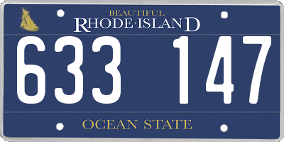 RI license plate 633147