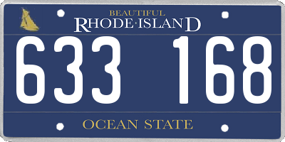 RI license plate 633168