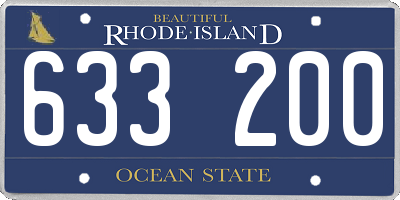 RI license plate 633200