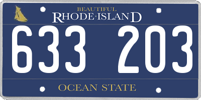 RI license plate 633203