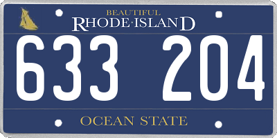 RI license plate 633204