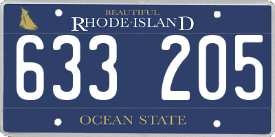 RI license plate 633205