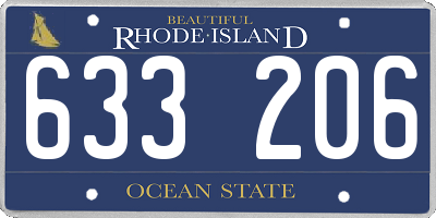 RI license plate 633206