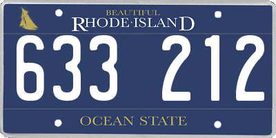 RI license plate 633212