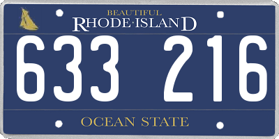 RI license plate 633216