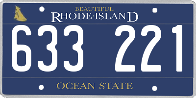 RI license plate 633221
