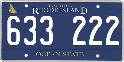 RI license plate 633222