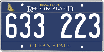 RI license plate 633223