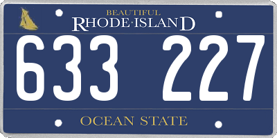 RI license plate 633227