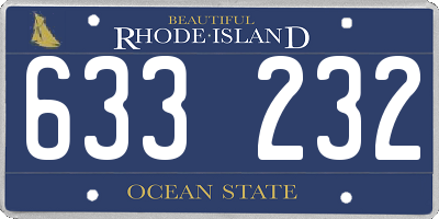 RI license plate 633232