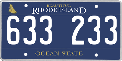 RI license plate 633233
