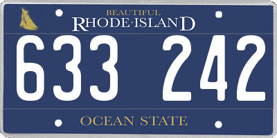 RI license plate 633242