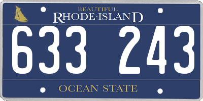 RI license plate 633243