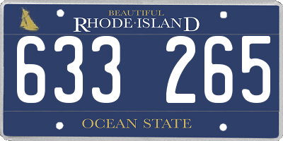 RI license plate 633265