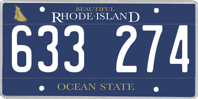 RI license plate 633274