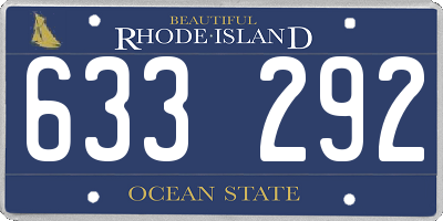 RI license plate 633292