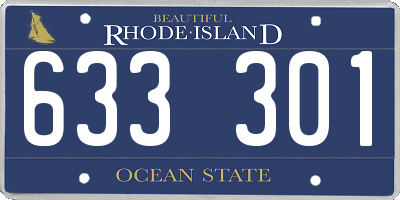 RI license plate 633301