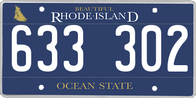 RI license plate 633302