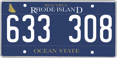 RI license plate 633308