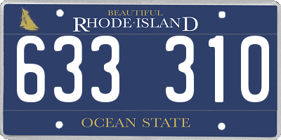 RI license plate 633310
