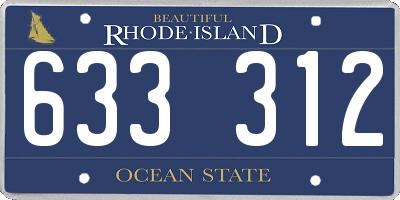 RI license plate 633312