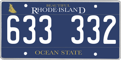 RI license plate 633332