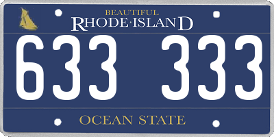 RI license plate 633333