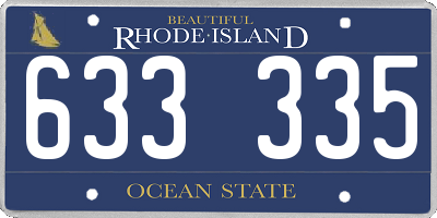 RI license plate 633335