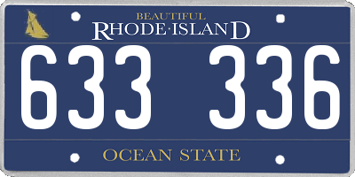 RI license plate 633336
