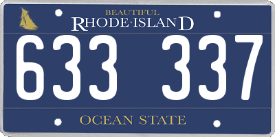 RI license plate 633337